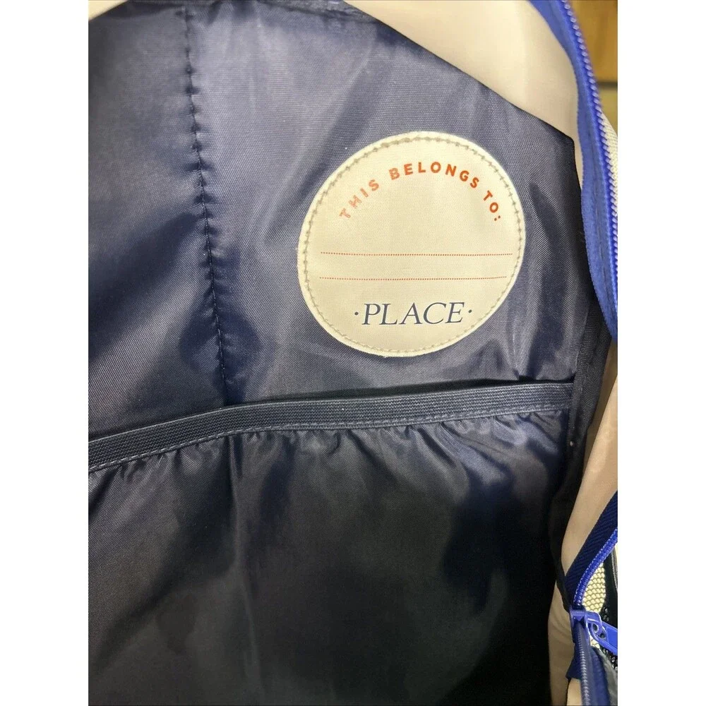 Childrens Place Backpack Kids Multicolor School Bag Pockets Zip Blue Gaming